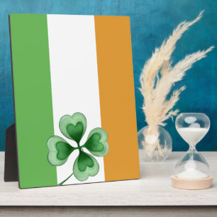 Plaque Photo Drapeau irlandais avec Shamrock