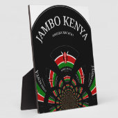 Plaque Photo Drapeau kényan inspiré Jambo Welcome Design Art (Côté)
