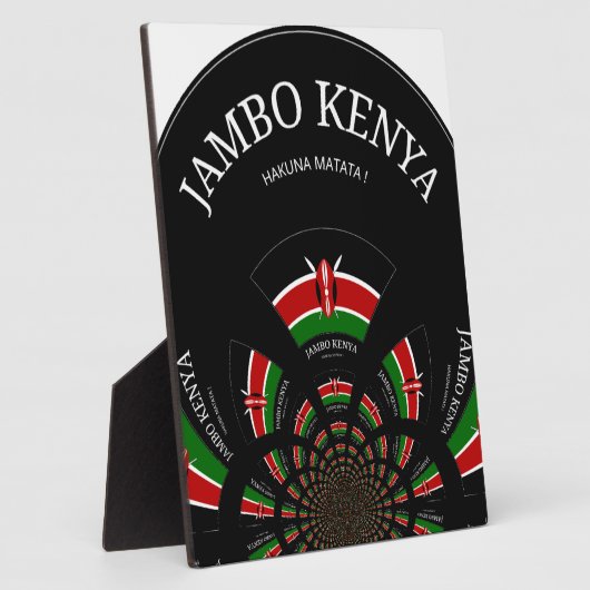 Plaque Photo Drapeau kényan inspiré Jambo Welcome Design Art (Côté)