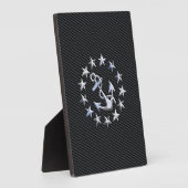 Plaque Photo Drapeau Naval Yacht Ancre et étoiles (Côté)