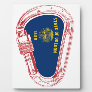 Plaque Photo Drapeau Oregon Escalade carabiner