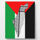 Plaque Photo Drapeau palestinien et carte avec Motif Keffiyeg (Devant)