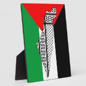 Plaque Photo Drapeau palestinien et carte avec Motif Keffiyeg (Côté)