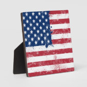 Plaque Photo Drapeau peint des Etats-Unis (Recto)