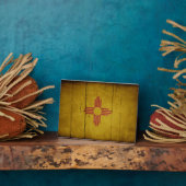 Plaque Photo Drapeau robuste en bois Nouveau-Mexique (Côté)