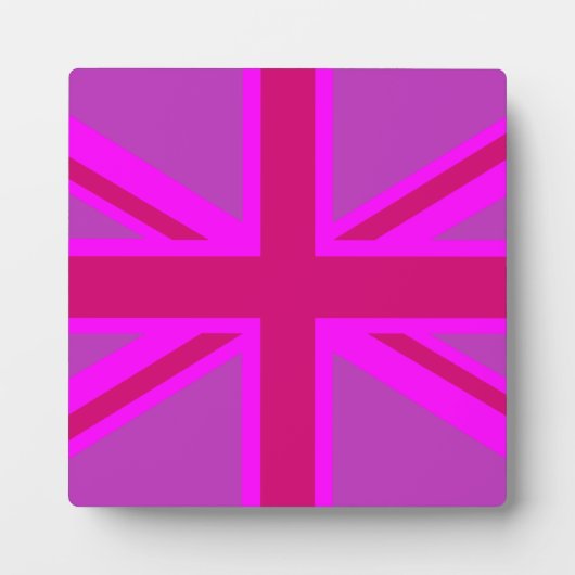 Plaque Photo Drapeau rose Fuchsia Union Jack (Devant)