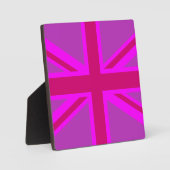 Plaque Photo Drapeau rose Fuchsia Union Jack (Recto)