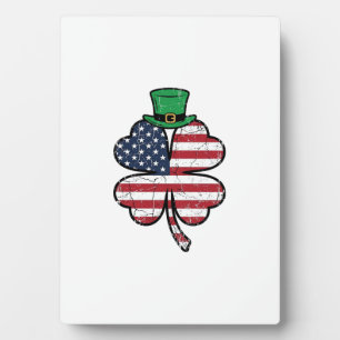 Plaque Photo Drapeau Shamrock Vintage Fête de la Saint-Patrick