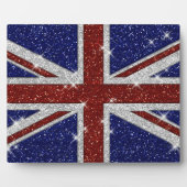 Plaque Photo Drapeau Union Jack brillant parties scintillant (Devant)