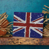 Plaque Photo Drapeau Union Jack brillant parties scintillant (Côté)