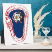 Plaque Photo Drapeau Utah Escalade carabiner (Côté)