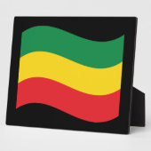 Plaque Photo Drapeau vert, or (jaune) et rouge (Côté)