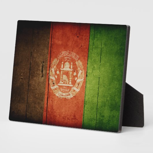 Plaque Photo Drapeau Wood Afghanistan (Côté)