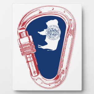 Plaque Photo Drapeau Wyoming Escalade Carabiner