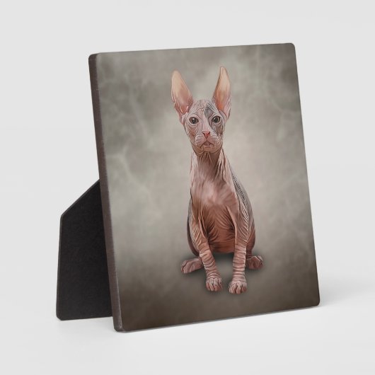 Plaque Photo Drawing Sphynx kitten (Recto)
