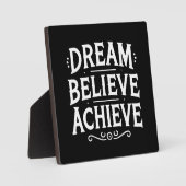 Plaque Photo Dream Believe Achieve - Gym, Hustle, Succès (Recto)
