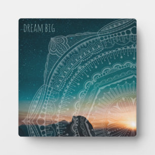 Plaque Photo Dream Big Elegant Sunset Starry Night Sky Mandala