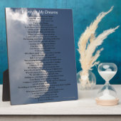 Plaque Photo Dreams Loem Poem Fluffy White Clouds EASEL (Côté)