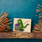 Plaque Photo Drôle alligator vert cuisine dessin animé (Côté)