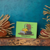 Plaque Photo Drôle bulldozer de conduite de taureaux (Côté)