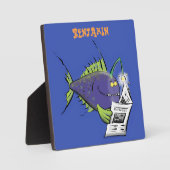 Plaque Photo Drôle caricature de poisson de pêcheur (Recto)