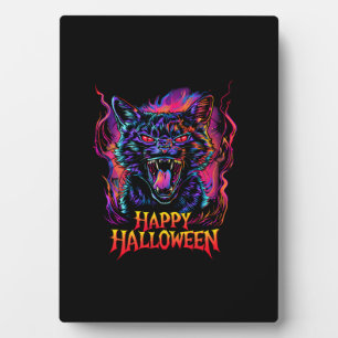 Plaque Photo Drôle Chat noir coloré Happy Halloween Hommes Femm