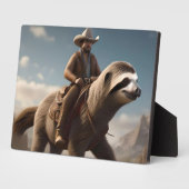 Plaque Photo Drôle Cowboy À Cheval De Fente, (Côté)