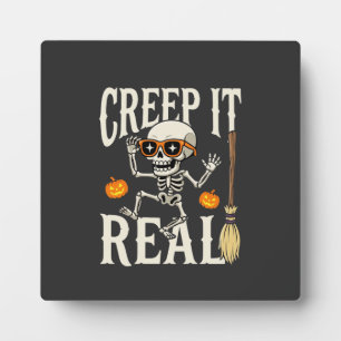 Plaque Photo Drôle de squelette dansant Halloween Creep It Real