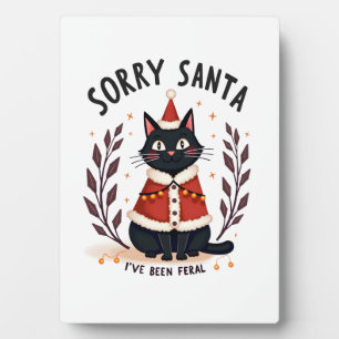Plaque Photo Drôle Désolé Père Noël J'ai Été Féral Chat Noir No