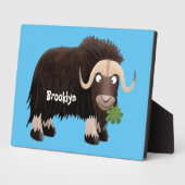 Plaque Photo Drôle dessin animé de boeuf musqué (Côté)