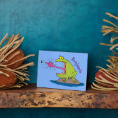 Plaque Photo Drôle dessin animé de grenouille et mouche (Côté)