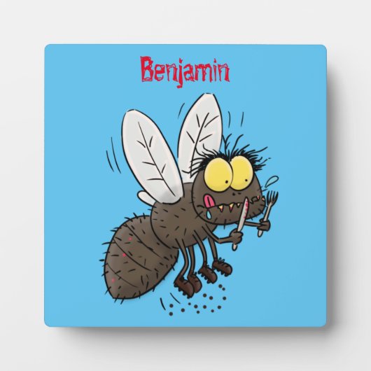 Plaque Photo Drôle dessin animé d'insecte de la mouche à cheval (Devant)
