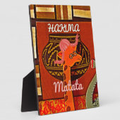 Plaque Photo Drôle Giraffe avec texte cool Hakuna Matata (Côté)