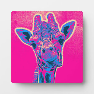 Plaque Photo Drôle Giraffe Sticking out son langue