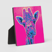 Plaque Photo Drôle Giraffe Sticking out son langue (Recto)