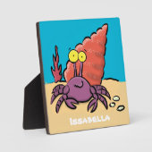 Plaque Photo Drôle mignon caricature pourpre crabe ermite (Recto)