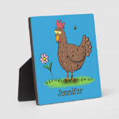 Plaque Photo Drôle poulet rustique whimsical dessin animé (Recto)