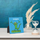 Plaque Photo Drôle vert souriant animé lézard d'iguane (Insitu)