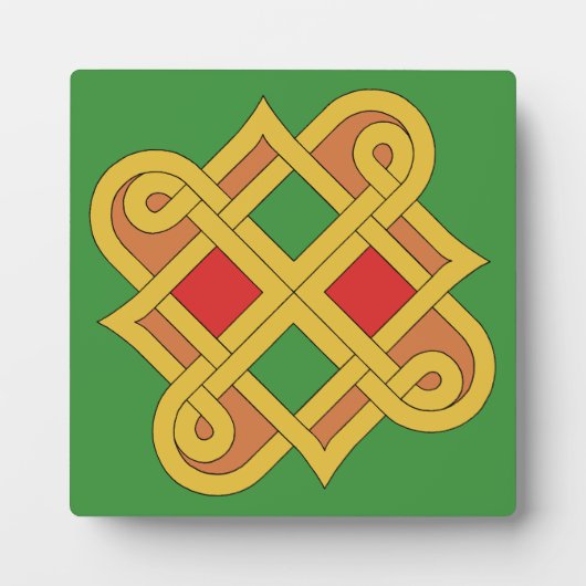 Plaque Photo Durrow Knotwork 2016 Rouge et Vert (Devant)