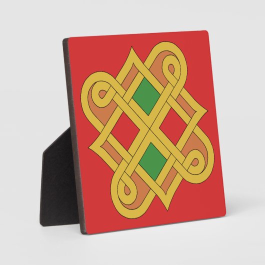 Plaque Photo Durrow Knotwork 2016 Rouge et Vert (Recto)
