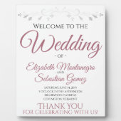 Plaque Photo Dusty Rose sur White Elegant Wedding Affiche de bi (Devant)