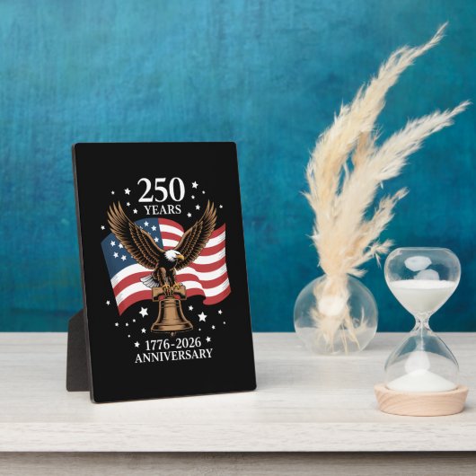 Plaque Photo Eagle and Flag 250 Years of America 1776-2026 (Côté)