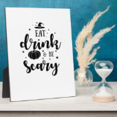 Plaque Photo Eat Drink And Be Scary Halloween (Côté)