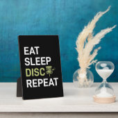 Plaque Photo Eat Sleep Disk Golf Répéter (Côté)