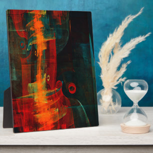 Plaque Photo Eau Orange Rouge Bleu moderne Art Abstrait Motif