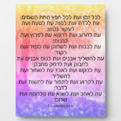 Plaque Photo Ecclésiaste 3:1-8 (Devant)