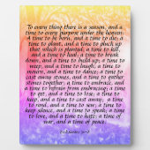 Plaque Photo Ecclésiaste 3:1-8 (Devant)