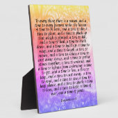 Plaque Photo Ecclésiaste 3:1-8 (Côté)