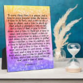 Plaque Photo Ecclésiaste 3:1-8 (Côté)