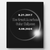 Plaque Photo Éclipse solaire double datée 2024 & 2017 (Devant)